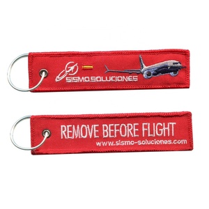 Llavero Bordado de Avión para Piloto, Etiqueta de Aviación Personalizada, Llavero de Tela con Doble Logotipo Bordado - Product Image 3