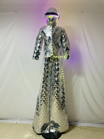 Led Miroir Échasses Walker Robot Costume Vêtements Danse Costumes Miroir Casque Usine Offres Spéciales Performance Costumes