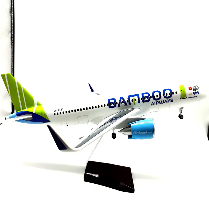 Bamboo Airways di alta qualità 320 47cm Die Cast Air Plane Resin Aircraft Model Resin Toy Airplane