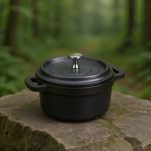 Mini cocotte nera con coperchio da 1,5 litri per uso su fornello e forno - Product Image 3