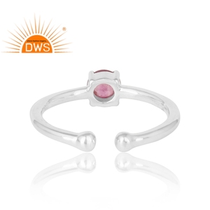 Elegant Dainty 925 Sterling <b>Silver</b> <b>Solitaire</b> <b>Ring</b> Pink Tourmaline Gemstone Prong Set <b>Ring</b> Jewelry Manufacturer - Product Image 3