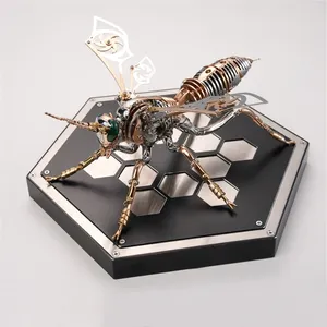 Hobby Collection Insect Assembly Kits Educational Jigsaw Rose Gold Mechanical Metal Wasp 3D Model