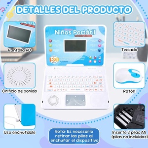 Ordinateur portable bilingue pour enfants <span class=keywords><strong>anglais</strong></span> et espagnol Machine d'apprentissage jouet 130 fonction éducation précoce Machine apprentissage ordinateur portable - Product Image 5