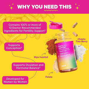 Private Label Vegan Chasteberry & Inositol Supplement Capsules Hormone Balance & Fertility Support <b>Vitamins</b> for Adults - Product Image 3