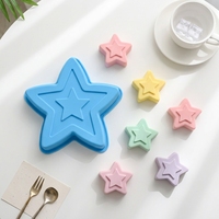 Grandes moules à gâteau jetables en silicone en forme d'étoile, résistantes à la chaleur, antiadhésives, compatibles four, micro-ondes et congélateur, pour pain, tarte, flan