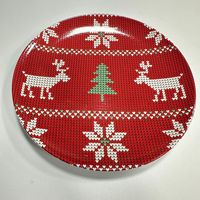 Ensemble d'assiettes en céramique de Noël - Assiettes de dîner pour petit-déjeuner, steak, plats principaux occidentaux, adaptées au micro-ondes, pour hôtels et usage domestique