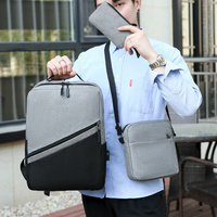 Sac à dos pour ordinateur portable avec port de charge intelligent, étanche, à fermeture éclair, pour adolescents, voyages et affaires, vente chaude en usine, ensemble de 3 pièces