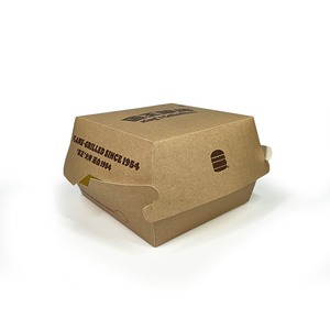 Custom Printed Disposable Fast Food Packaging Box Eco Friendly Compostable Kraft Paper Burger Hamburger Box