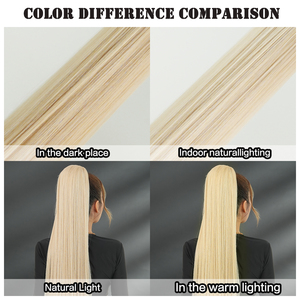 Блондинка длиной 40 дюймов, Синтетический прямой конский хвост, с натуральным матовым покрытием, износостойкие растяжки для cabello de cola de caballo - Product Image 5