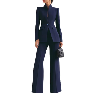 Conjunto de Dos Piezas <span class=keywords><strong>para</strong></span> <span class=keywords><strong>Mujer</strong></span>, Estilo Europeo Americano 2026, Corte Regular, Manga Larga, Color Sólido, con Bolsillos, Terciopelo Antiarrugas + <span class=keywords><strong>Traje</strong></span> Largo - Product Image 2