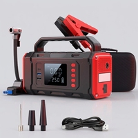 Démarreur de voiture robuste 16000mAh 2000A 12V 24V avec pompe à air, gonfleur de pneus et batterie externe