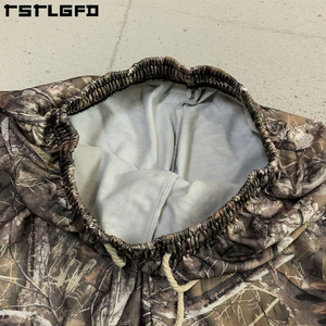 Nhà Sản Xuất Tùy Chỉnh In Unisex Đồ Họa Pháp <span class=keywords><strong>Terry</strong></span> 100% Bông Ngụy Trang Cây Thật Camo Mồ Hôi Quần Short Nam - Product Image 4