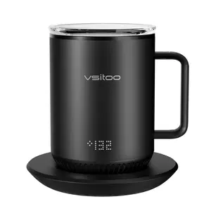 Vsitoo S3 Pro Temperature Control Smart Mug 2 with Sliding Lid, Self Heating Coffee Mug 14 oz, 2-Hr Battery Life - App & Manual Controlled Heated