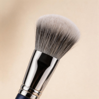 Ensemble de pinceaux plats professionnels de luxe de haute qualité en poils d'animaux avec manche en bois pour le maquillage du visage, options véganes, pour centre de beauté et usage domestique
