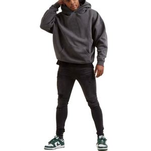 Vente en gros de sweats à capuche de luxe personnalisés pour hommes, surdimensionnés, en coton 100% 500 g/m², en molleton français, sans cordon - Product Image 4