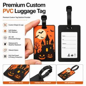 Custom Trendy Holiday PVC Luggage Tag Cute Cartoon Design Soft Rubber Travel <strong>Label</strong> <strong>for</strong> <strong>Suitcase</strong> Backpack Gift Accessories - Product Image 2