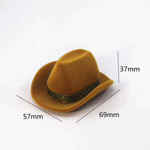 1Pcs Cowboy <b>Hat</b> Shape Velvet Jewelry Display Storage Case New Elegant Rings <b>Box</b> Organizer Packaging - Product Image 2