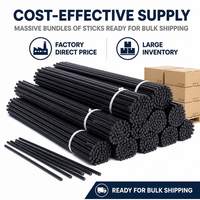 Bâtonnets diffuseurs noirs pour huiles parfumées, longueur personnalisée, emballage en vrac, coupe droite 7MM, emballage marque privée, carton de présentation pour la vente au détail
