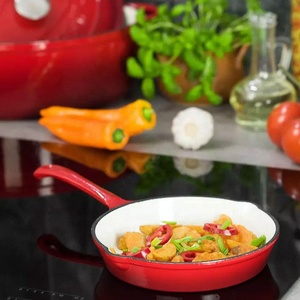 Sartén de <span class=keywords><strong>Hierro</strong></span> <span class=keywords><strong>Fundido</strong></span> <span class=keywords><strong>Esmaltado</strong></span> Rojo de Alta Calidad, No Tóxico, para Cocina, de 16 cm, 20 cm y 26 cm - Product Image 5