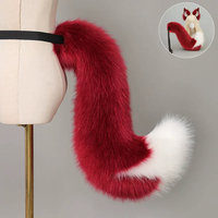 Ensemble de luxe en fausse fourrure douce, queue et oreilles de renard, bandeau surdimensionné et moelleux en forme d'oreilles d'animal pour cosplay d'anime, spectacle, fête, cadeau