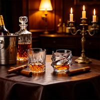 Verre à whisky en cristal sans plomb Gold Line, porte-cigares, soufflé à la main, double paroi, design durable, style européen, compatible lave-vaisselle