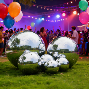 Ballon miroir gonflable argenté, ballon géant en PVC gonflable pour extérieur, décoration d'événement, grand ballon miroir gonflable brillant - Product Image 1