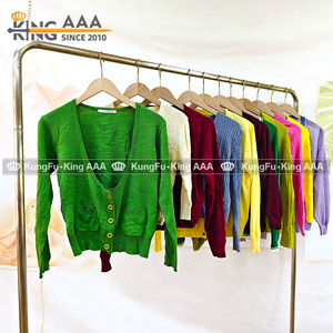 Kingaaa Mỏng Dài Áo len cardigan Phụ Nữ Bóng Cardigan tiết kiệm mimumba kiện thứ hai tay quần áo sử dụng quần áo cho phụ nữ - Product Image 2