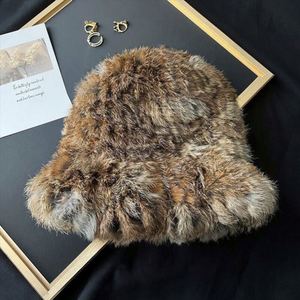 Wholesale Luxury Female Winter <b>Hats</b> Soft <b>Warm</b> Lady's Furry Winter Bucket <b>Hat</b> for Women - Product Image 6