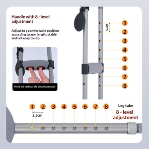 Youth Underarm Medical Crutches for Fractures, Anti-slip, Spring Shock Absorption, Rehabilitation Training Walking Aid, Lightwei - Product Image 2