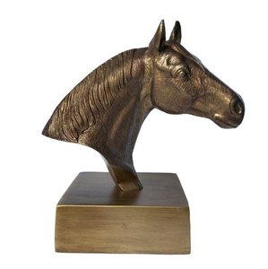 Base de Aluminio Personalizable con Diseño de Cabeza de Caballo, Decoración de Mesa Estilo Occidental con Mariposa Negra, Artesanía Metálica Hecha a Mano para Logotipo - Product Image 1