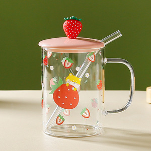 Glas Trink geschirr Geschenk box Set Wasser Glas becher Souvenir Deckel Löffel Elegantes Cup Design für den täglichen Gebrauch oder besondere Anlässe - Product Image 2