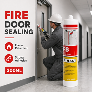 Colle de fixation pour cheminée et <span class=keywords><strong>hotte</strong></span> de cuisine PINSU-FS, résistante au feu, à l'huile et à l'eau, pour tuyaux d'échappement et verre, de la manufacture d'adhésifs - Product Image 2
