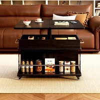 Table basse en pierre de luxe léger avec rangement extensible, design pliable, hauteur réglable et chariot mobile pour salon