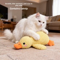 Bestseller : Jouet pour chat en peluche canard couineur avec herbe à chat, résistant à la mastication, apaisant, pour usage intérieur