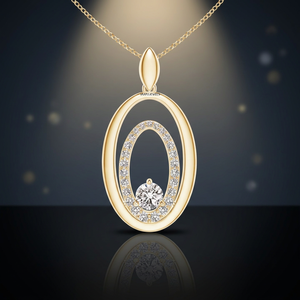 Colgante de Diamantes de Lujo en Oro de 10K, 14K, 18K y Plata 925, 935, Corte Brillante Redondo, Joyería de Boda para Mujer - Product Image 1