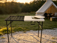 Nouvelle table de chasse pliable en plastique HDPE populaire avec évier pour utilisation en jardin