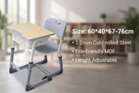 Ensemble bureau et chaise réglables multi-tailles pour étudiants, table d'étude moderne pour salles de classe destinée aux établissements d'enseignement (vente en gros)
