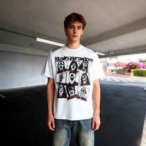 TKAN638D Nouveauté Streetwear T-shirt ample uni en gros, impression personnalisée de haute qualité, manches courtes, col rond, T-shirt ample - Product Image 1