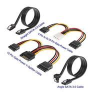 Cable DE DATOS SATA y cable divisor de alimentación SATA 6,0 Gbps, cable divisor de alimentación de 15 pines