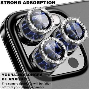 ฟิล์มเลนส์กล้องหลังแบบเพชร OEM ขายดี พร้อมแผ่นจัดตำแหน่ง สำหรับ iPhone 17 16 15 ป้องกันเลนส์อะลูมิเนียมใส HD คุณภาพสูง - Product Image 2
