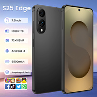 Nuevo modelo en oferta, precio ultrabajo, pantalla ultra grande original de 7.5 pulgadas, smartphone S25 Edge versión global 5G, doble SIM, 108MP