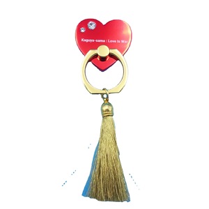 Electroplated Metal Phone Holder Red Heart Shape Adhesive Zinc Alloy Desktop Stand <b>Rotating</b> Ring Buckle With Rhinestone - Product Image 5
