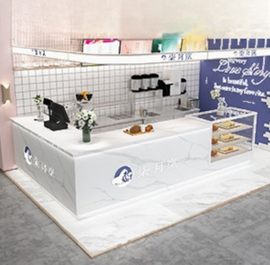 เคาน์เตอร์ต้อนรับร้านเสริมสวยไม้เนื้อแข็งสั่งทำพิเศษ เคาน์เตอร์ล็อบบี้โรงแรมทรงครึ่งวงกลม โต๊ะแคชเชียร์ทันสมัยเรียบง่าย - Product Image 4