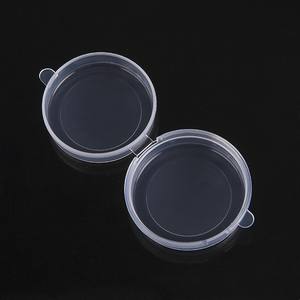 Caja redonda de plástico transparente para guardar joyas con tapa, para pendientes, aretes, anzuelos, botones de perlas, estuche organizador de 44mm de diámetro - Product Image 1