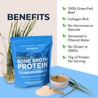 Poudre de protéines de bouillon d'os 100% nourri à l'herbe OEM 510g 30 portions, sans saveur avec 15g de protéines par dose
