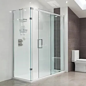 מודרני הזזה בצבע חלבית למינציה כפולה מזג זכוכית מקלחת אמבטיה עיצוב