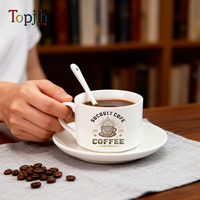 Ensemble de tasses à café en céramique blanche de 5 oz pour sublimation, personnalisables, pour souvenirs promotionnels, vente en gros Topjlh