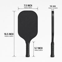 Raquette de pickleball professionnelle de qualité tournoi avec poignée en caoutchouc, technologie thermoformée, protection silencieuse des bords et largeur optimisée