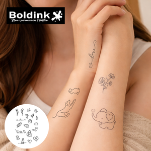 <span class=keywords><strong>Tatouage</strong></span> semi-permanent Boldink personnalisé, réaliste, mignon, motif éléphant, imperméable, longue durée (2 semaines), encre Jagua - Product Image 3