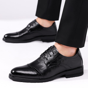 รองเท้าหนังผู้ชายแบบผูกเชือก สีน้ำตาล สำหรับธุรกิจ งานทางการ ใส่ทำงาน กันลื่น ไซส์ผู้ใหญ่ 1999 - Product Image 4